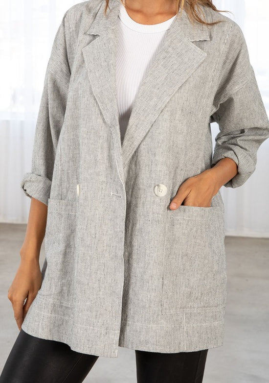 PRMIUM LINE | YARN DYE LINEN COTTON BLEND BLAZER