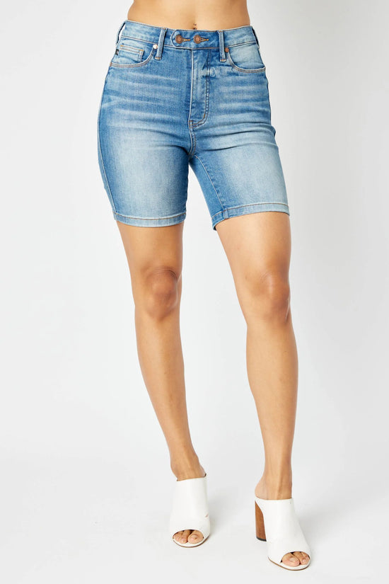 TUMMY CONTROL DOUBLE BUTTON BERMUDA SHORTS