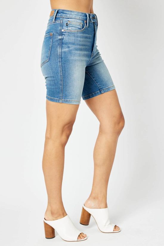 TUMMY CONTROL DOUBLE BUTTON BERMUDA SHORTS