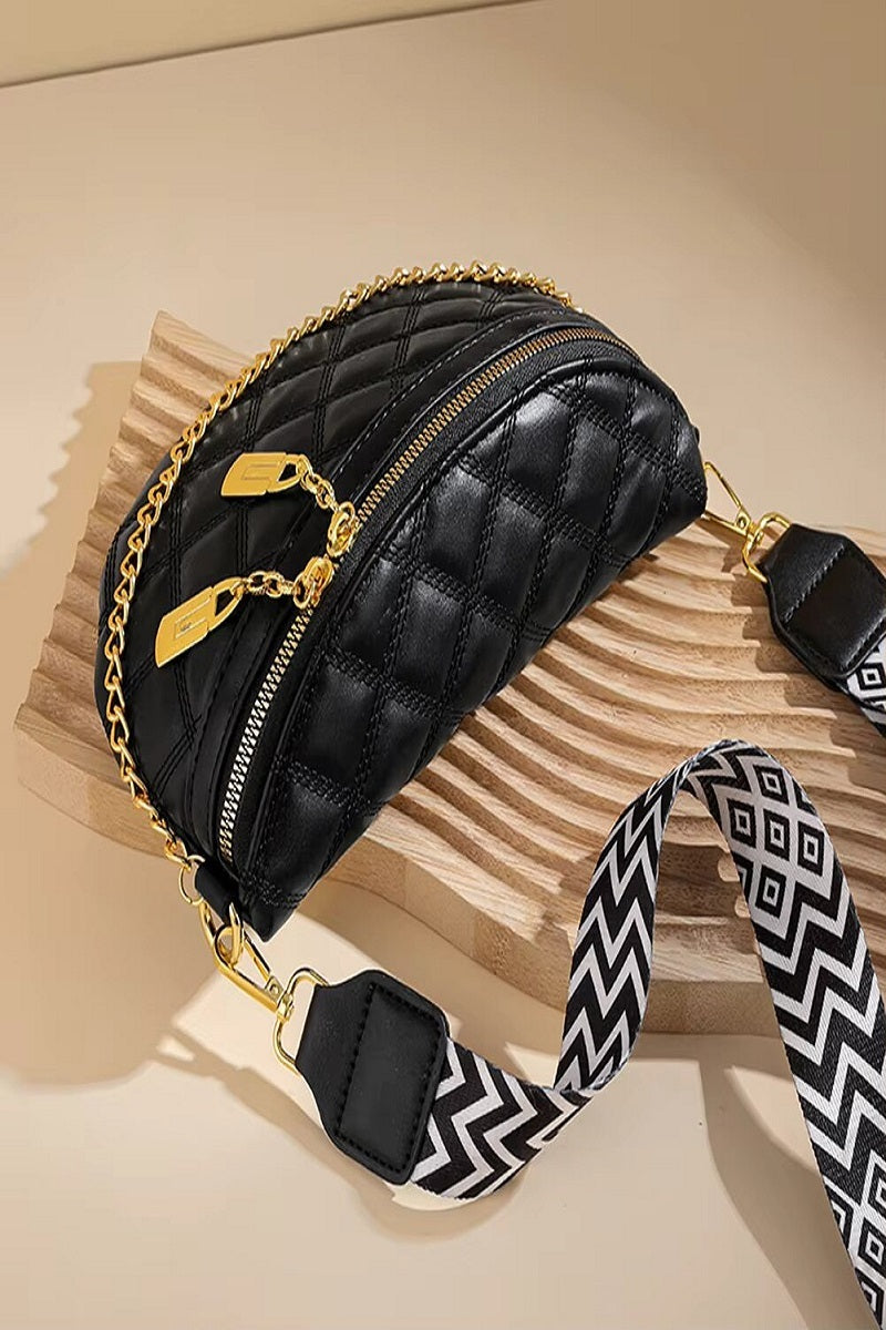 QUILTED VEGAN LEATHER CROSSBODY BUM BAG