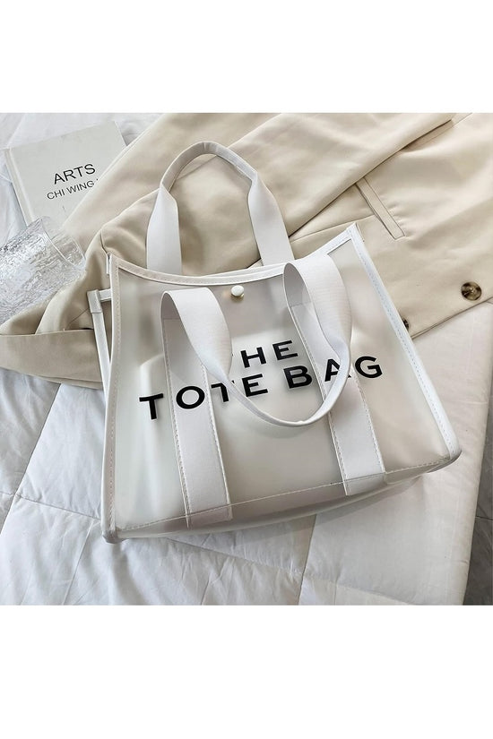 2 COLORS | CLEAR LARGE THE TOTE BAG & POUCH 2PC SET