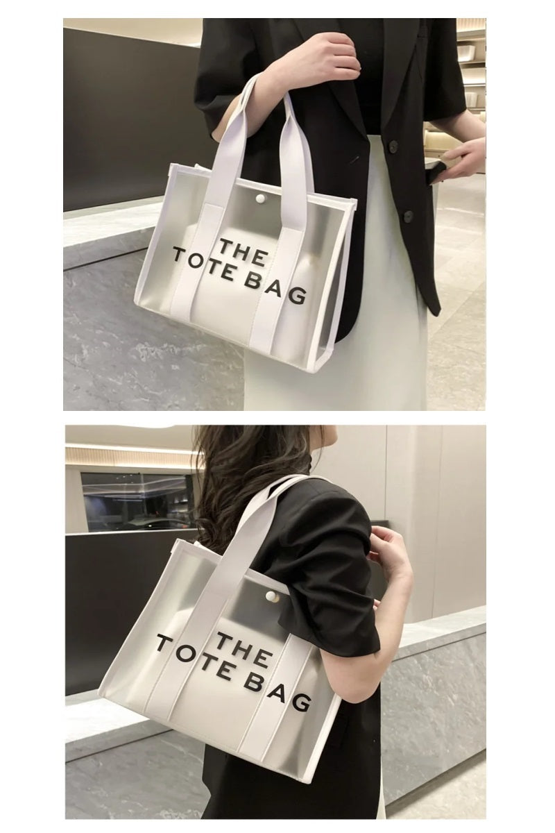 2 COLORS | CLEAR LARGE THE TOTE BAG & POUCH 2PC SET