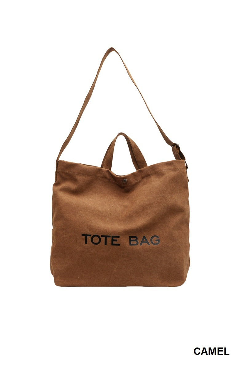 MINIMALIST LARGE CAPACITY CANVAS SHOULDER TOTE BAG