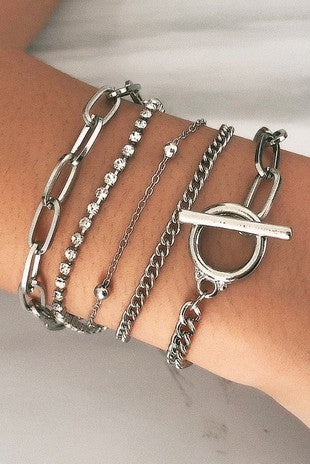 LAYERED METAL BRACELET