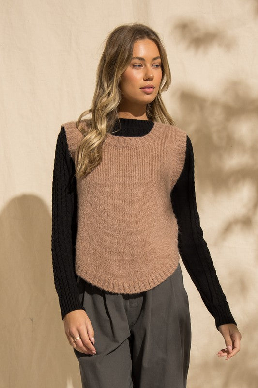 ISABEL ROUND HEM SWEATER TOP - RESTOCKED