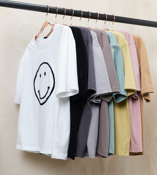 EMBROIDERED SMILEY TEE - RESTOCK