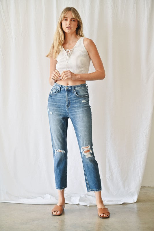 MICA DENIM | STRETCH SUPER HIGH RISE MOM JEAN