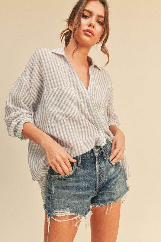 MIOU MUSE | STRIPED BUTTON DOWN SHIRTS