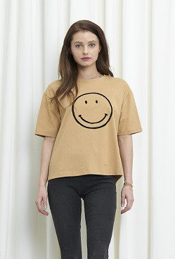 EMBROIDERED SMILEY TEE - RESTOCK