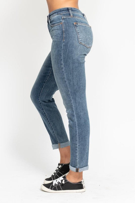 JUDY BLUE | BLEACH SPLASH BOYFRIEND JEANS