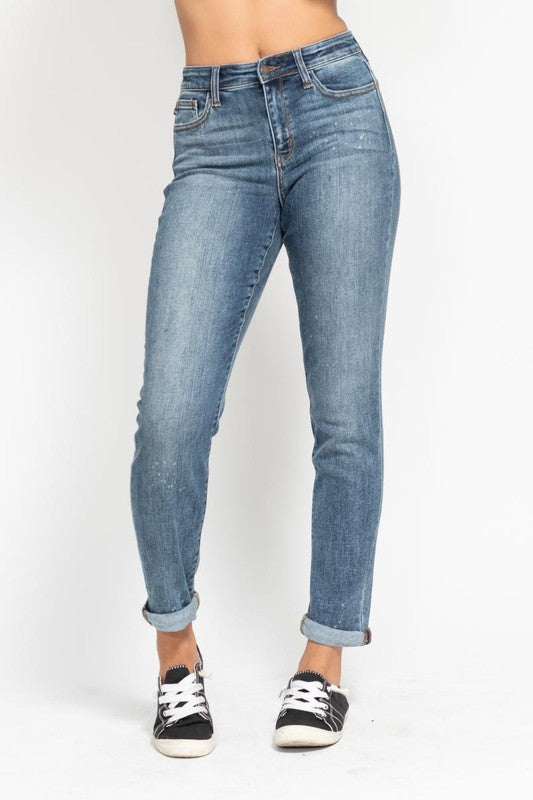 JUDY BLUE | BLEACH SPLASH BOYFRIEND JEANS