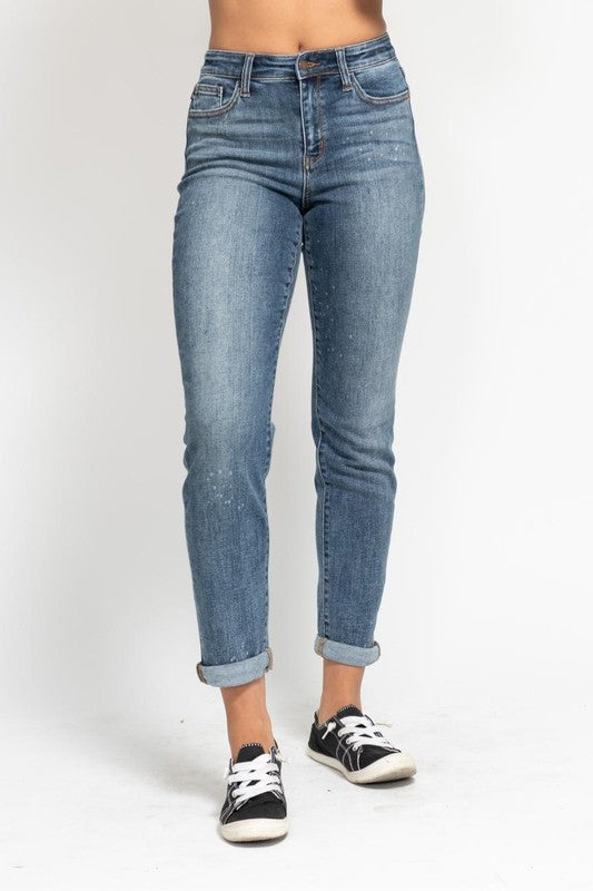 JUDY BLUE | BLEACH SPLASH BOYFRIEND JEANS