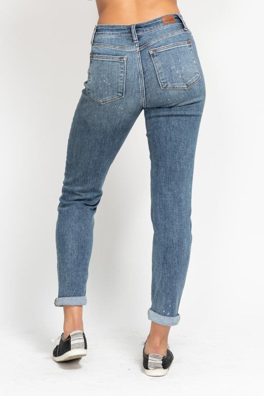 JUDY BLUE | BLEACH SPLASH BOYFRIEND JEANS