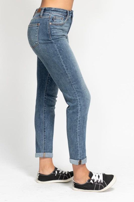 JUDY BLUE | BLEACH SPLASH BOYFRIEND JEANS