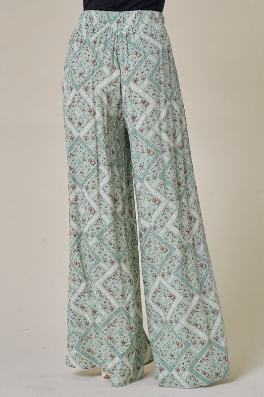 GAUZE PALAZZO PANTS WITH FRONT SLITS