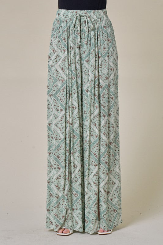 GAUZE PALAZZO PANTS WITH FRONT SLITS