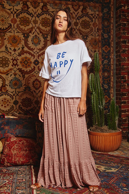 BE HAPPY GRAPHIC TOP