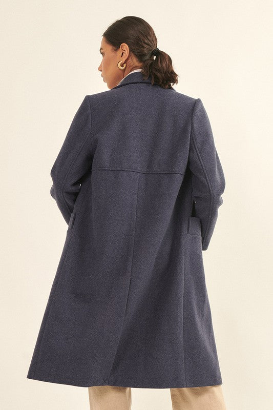 PREMIUM LINE | SOLID NOTCH LAPEL COLLAR POCKET COAT