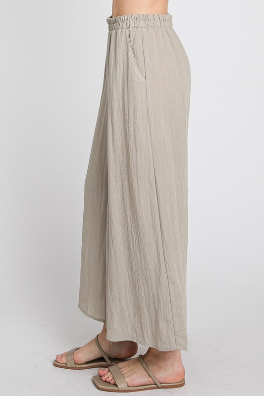 WOVEN WIDE LEG PANTS