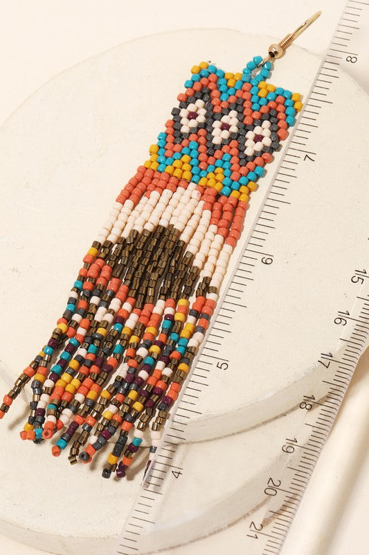 BOHO SEED BEAD FRINGE EARRINGS