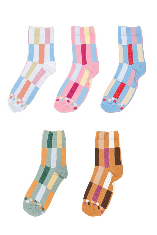 COLOR BLOCK SOCKS - CAMEL