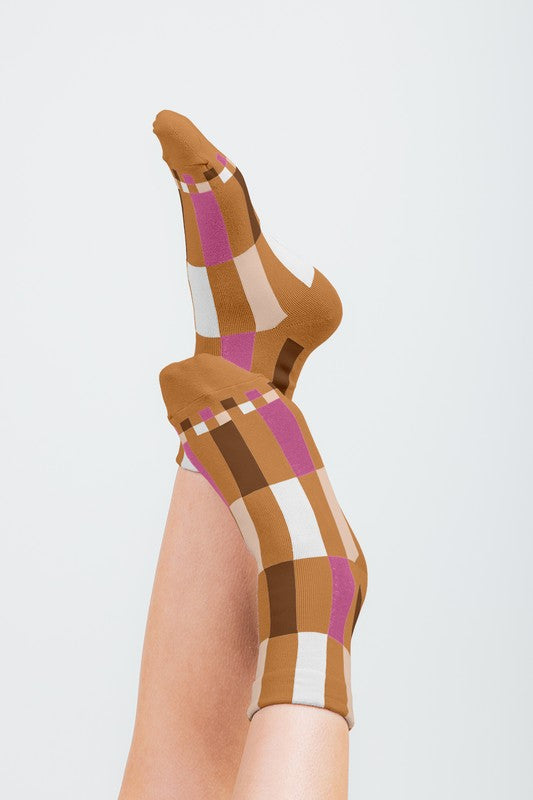 COLOR BLOCK SOCKS - CAMEL