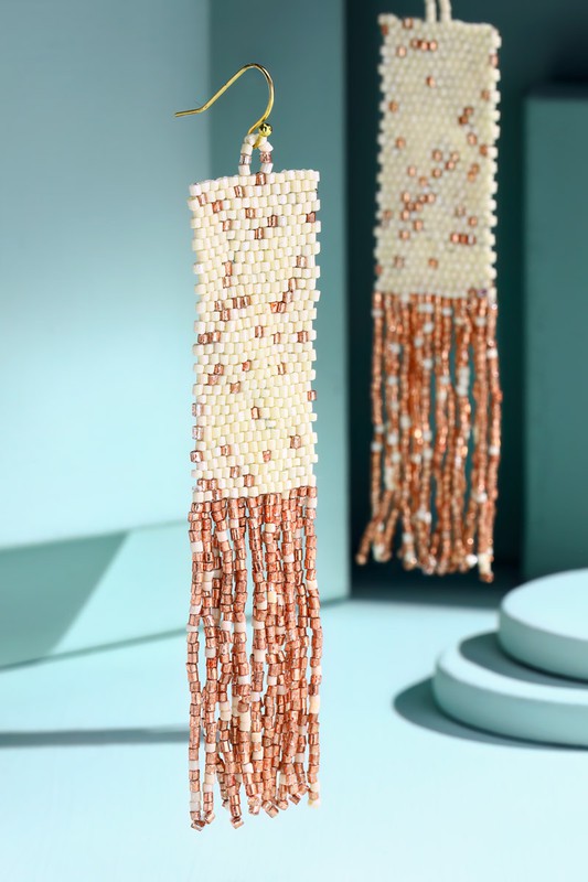 SEED BEAD DROP EARRINGS