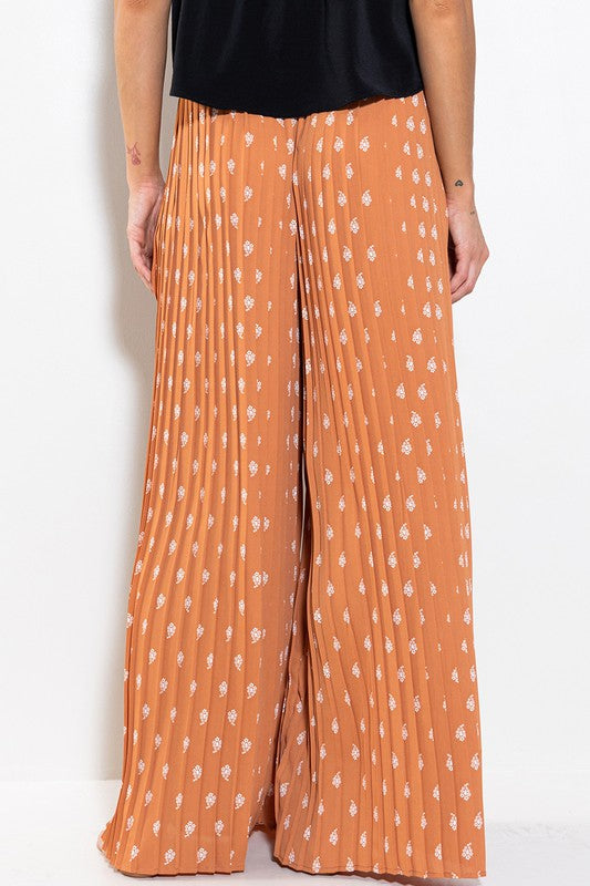 GEOMETRIC PRINT WIDE LEG PANTS