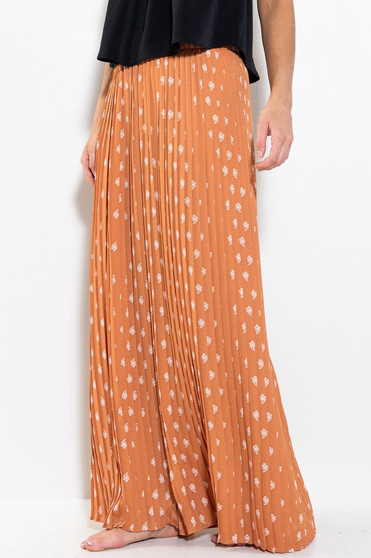 GEOMETRIC PRINT WIDE LEG PANTS