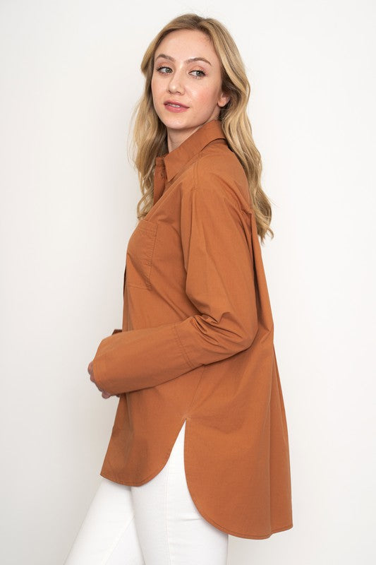 PREMIUM LINE | SHIRLEY OVERSIZED POPLIN BUTTON DOWN SHIRT