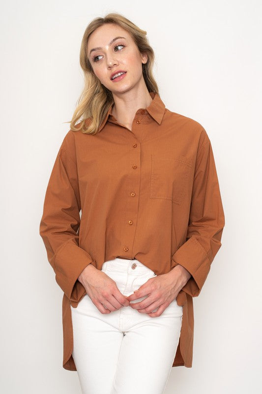 PREMIUM LINE | SHIRLEY OVERSIZED POPLIN BUTTON DOWN SHIRT