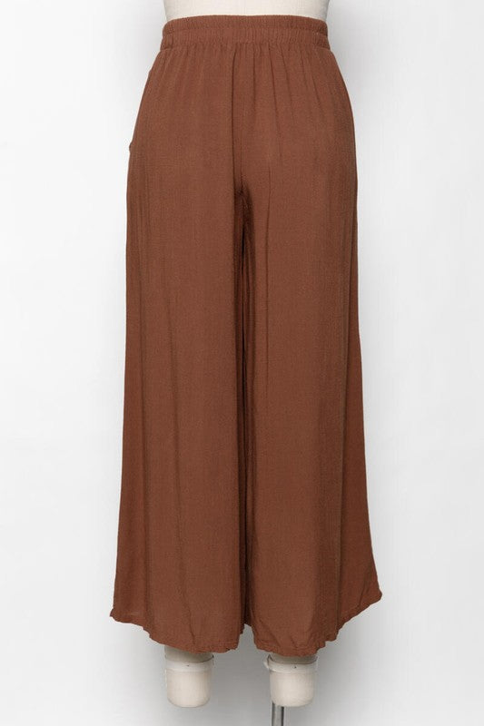 WIDE LEG PANTS - CAMEL