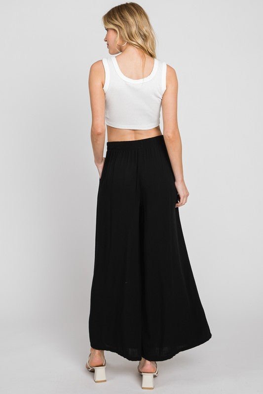 WIDE LEG PANTS - BLACK