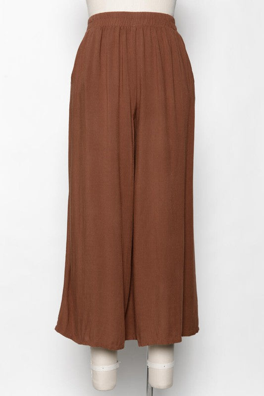 WIDE LEG PANTS - CAMEL