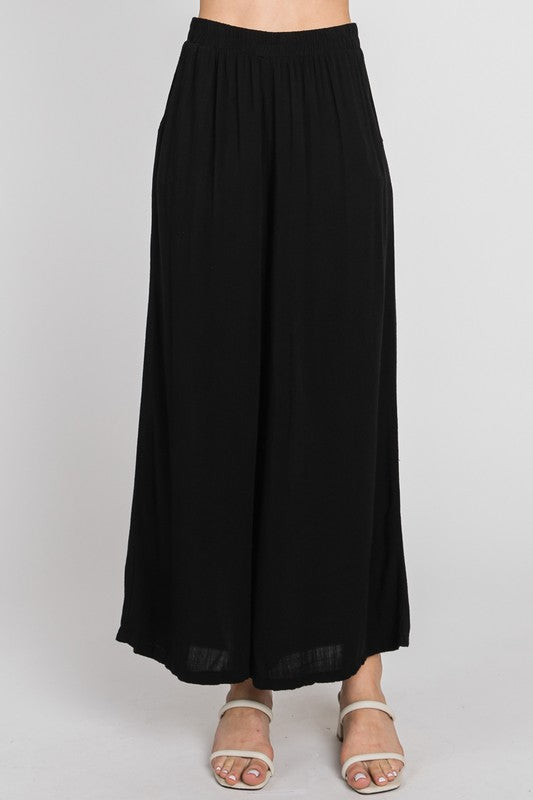 WIDE LEG PANTS - BLACK