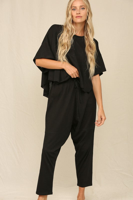 SLOUCHY SILHOUETTE TOP AND PANTS SET