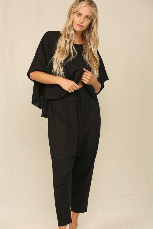 SLOUCHY SILHOUETTE TOP AND PANTS SET