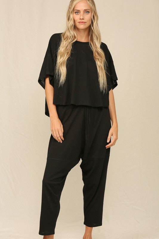 SLOUCHY SILHOUETTE TOP AND PANTS SET