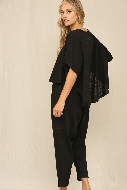 SLOUCHY SILHOUETTE TOP AND PANTS SET