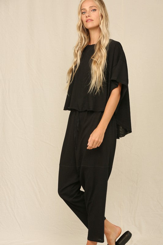 SLOUCHY SILHOUETTE TOP AND PANTS SET