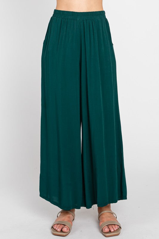 WIDE LEG PANTS - GREEN