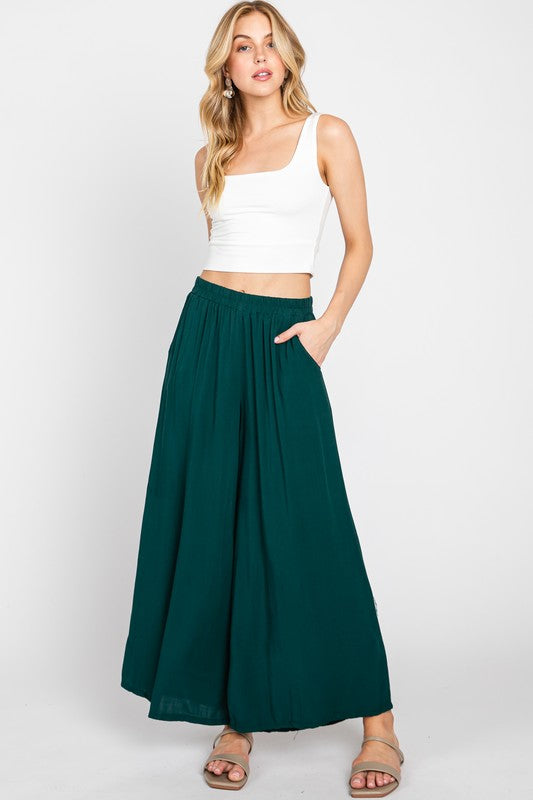 WIDE LEG PANTS - GREEN