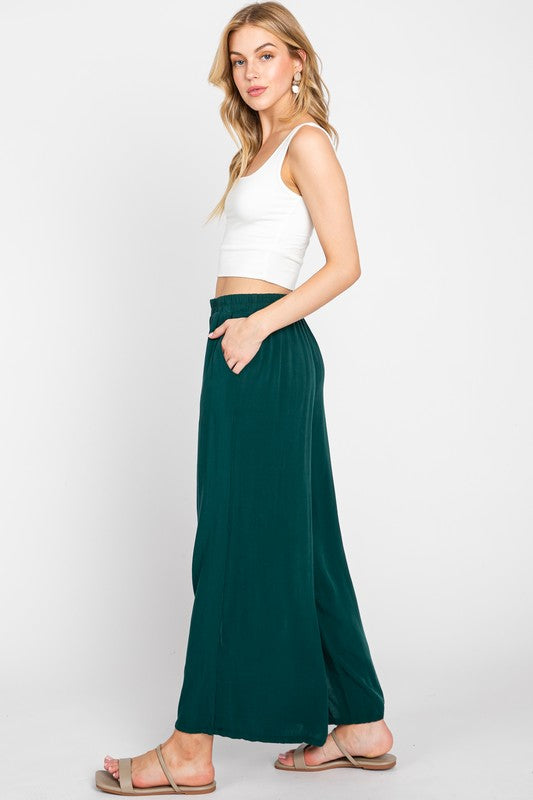 WIDE LEG PANTS - GREEN