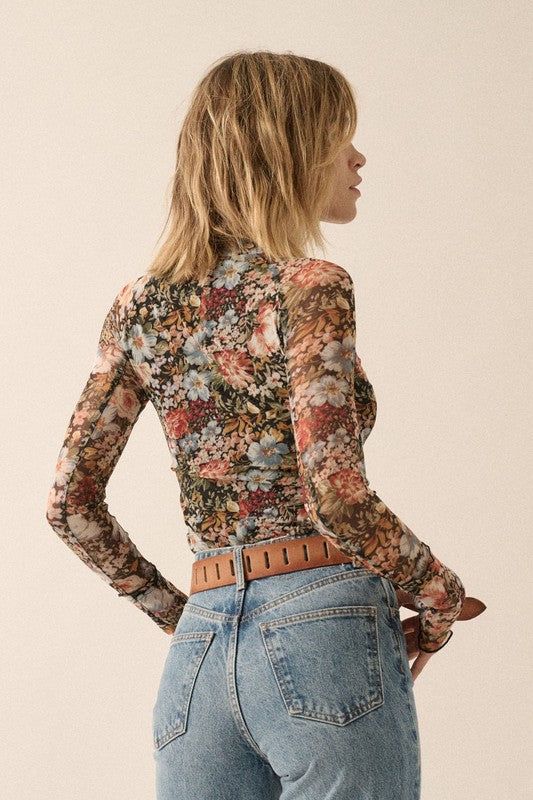 THE FLORAL MESH TOP