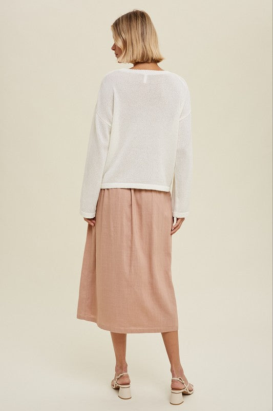 LIGHTWEIGHT RELAXED SWEATER - CREAM