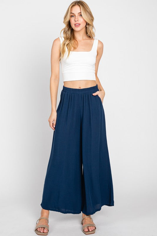 WIDE LEG PANTS - TEAL