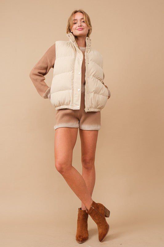 CORDUROY PUFFER VEST