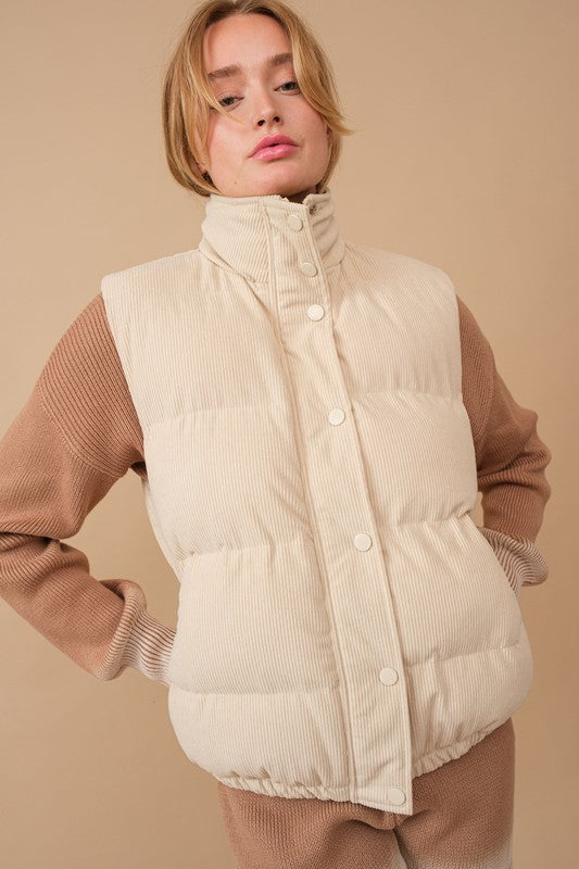 CORDUROY PUFFER VEST