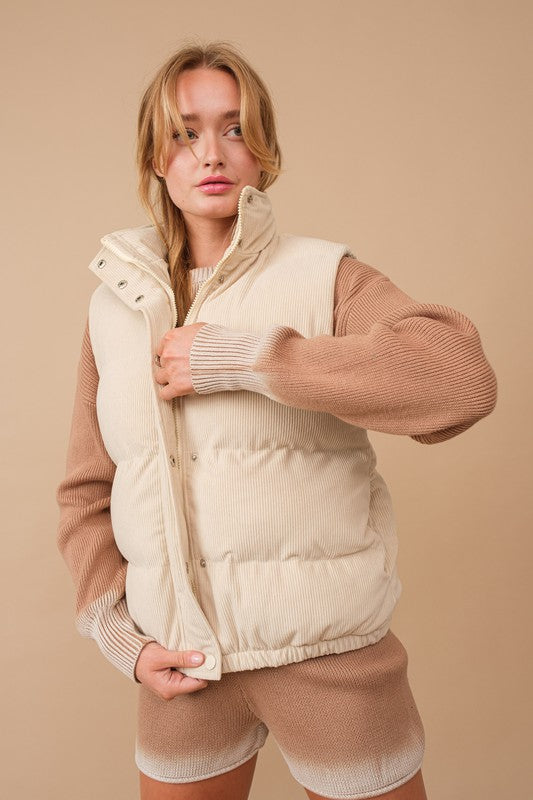 CORDUROY PUFFER VEST