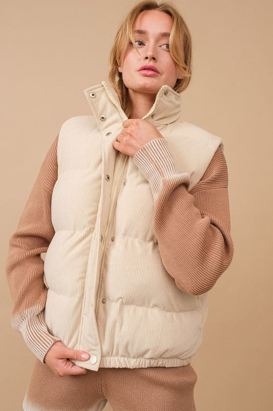 CORDUROY PUFFER VEST